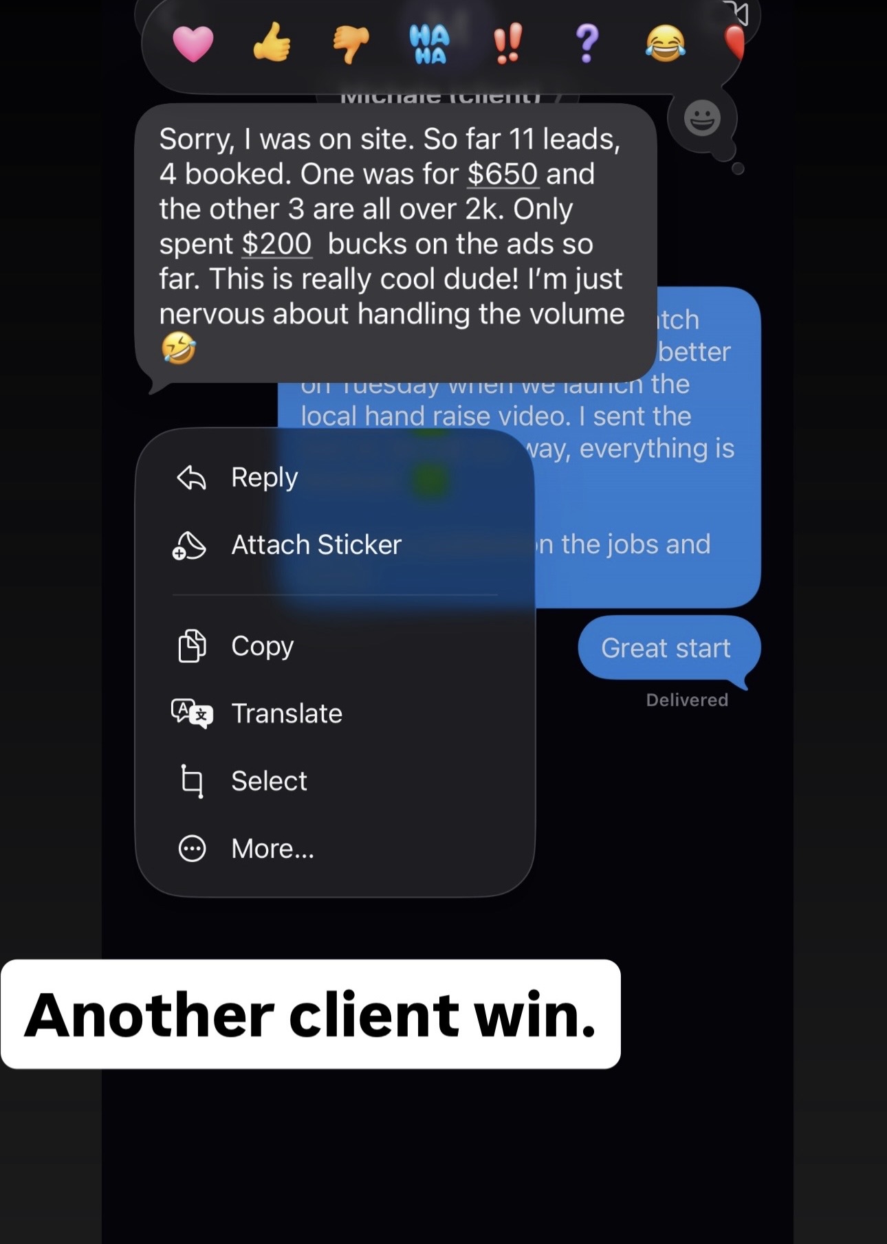 Verified client result 5